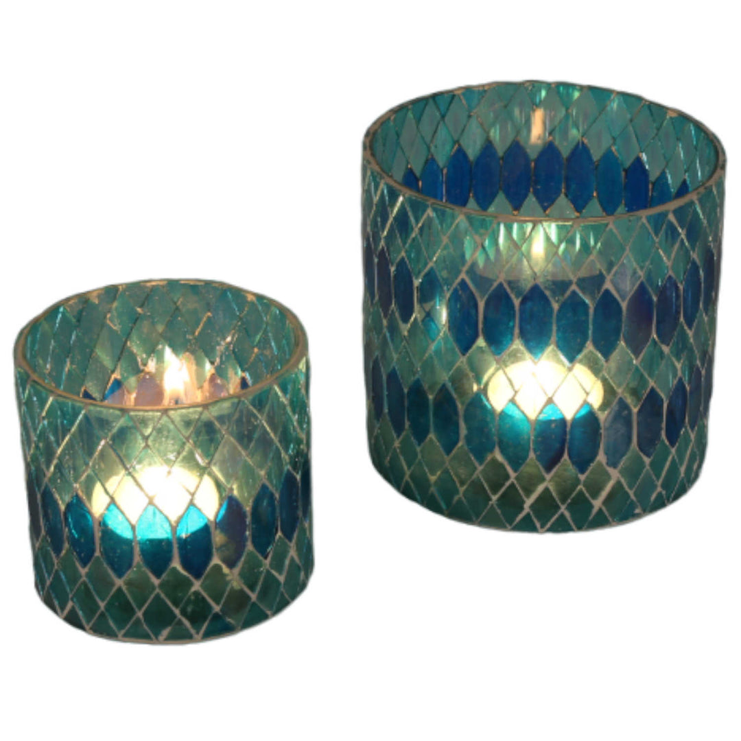 Farol mosaico marroquí Rayan azul claro