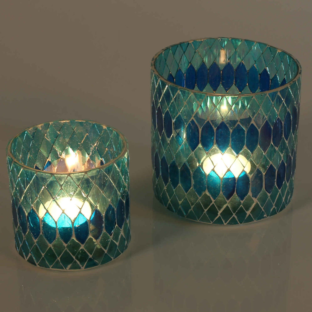 Farol mosaico marroquí Rayan azul claro