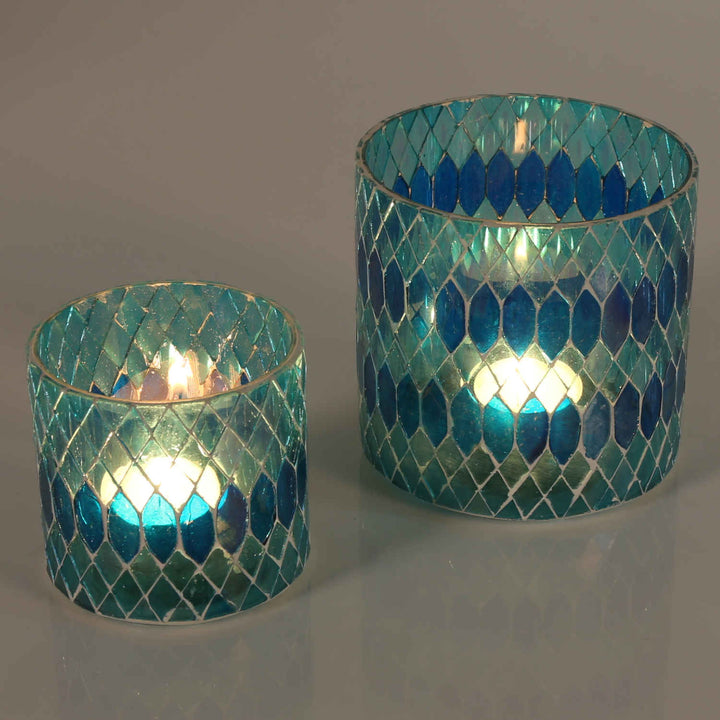 Farol mosaico marroquí Rayan azul claro