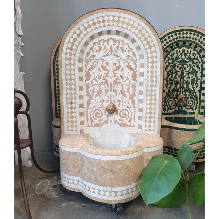 Fuente mosaico Marruecos Asfor Blanco