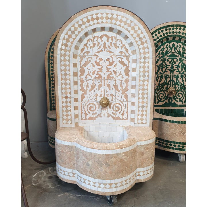 Fuente mosaico Marruecos Asfor Blanco