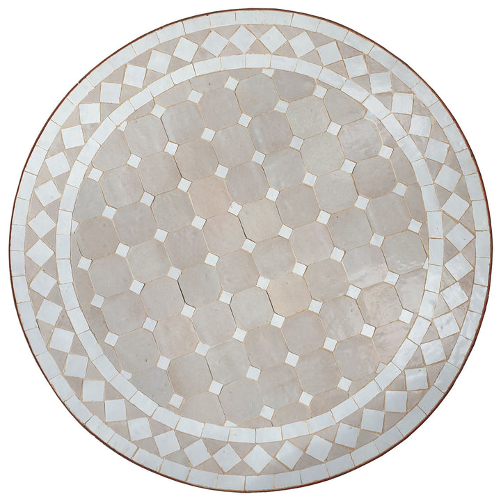 Mesa mosaico D60 blanco/rombo esmaltado