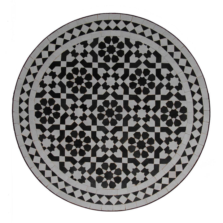 Mesa de bistró Mosaik 70 redonda, negro y blanco esmaltado