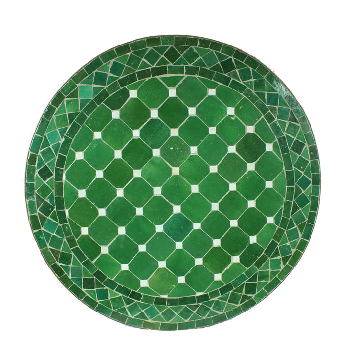 Mesa mosaico redonda D60 verde/esmaltada