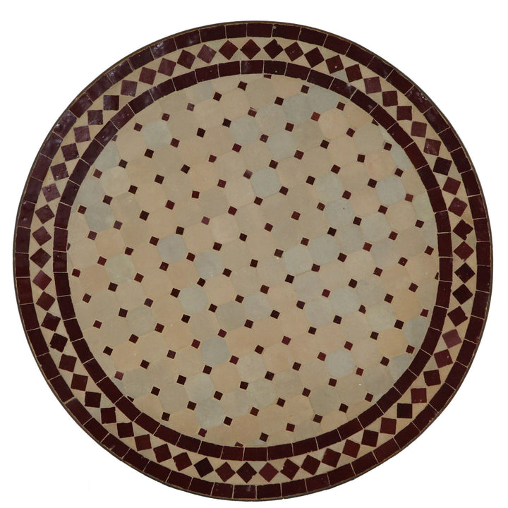 Mesa de bistró Mosaik redonda 70 cm burdeos/rombo