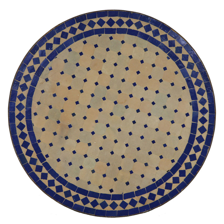 Mesa de bistró Mosaik redonda 70 cm azul/rombo