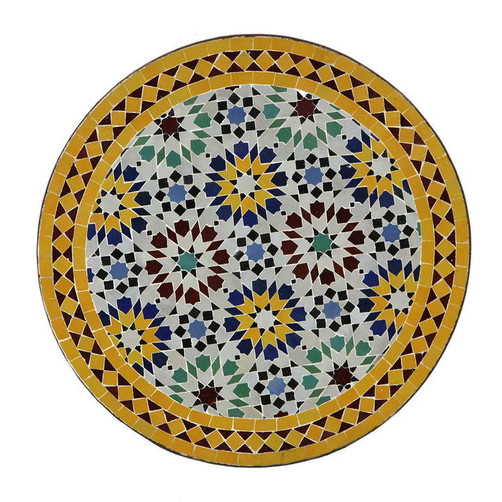 Mesa de bistró Mosaik redonda 70 cm Ankabut amarilla