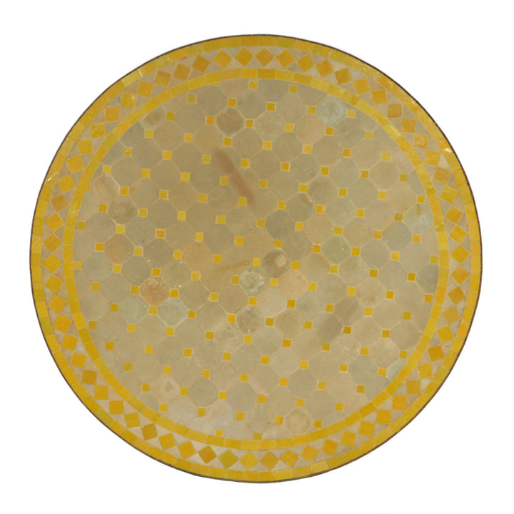 Mesa mosaico D80 amarilla romboidal