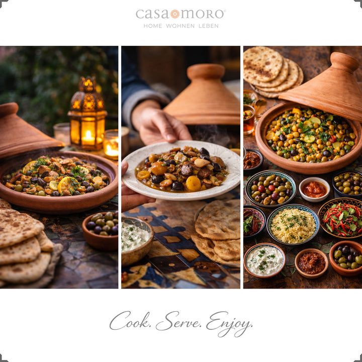 Los naturales Tajine de Marruecos 30 cm con especias aromáticas y plato vegetariano