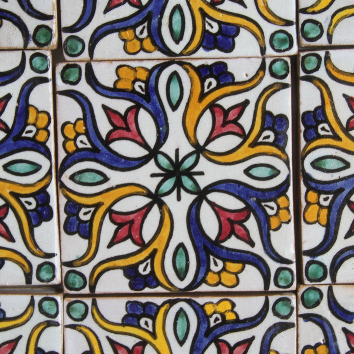 Azulejo pintado a mano 10x10 cm – Boho
