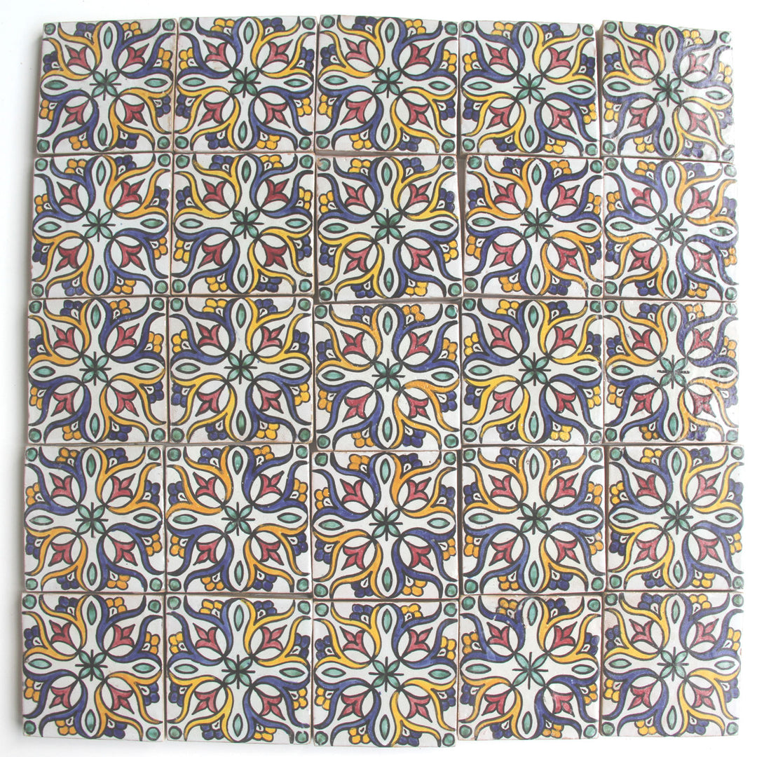 Azulejo pintado a mano 10x10 cm – Boho