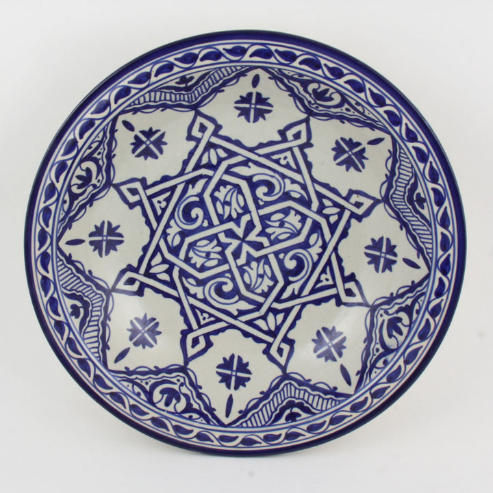 Cuenco de cerámica pintado a mano de Marruecos F013