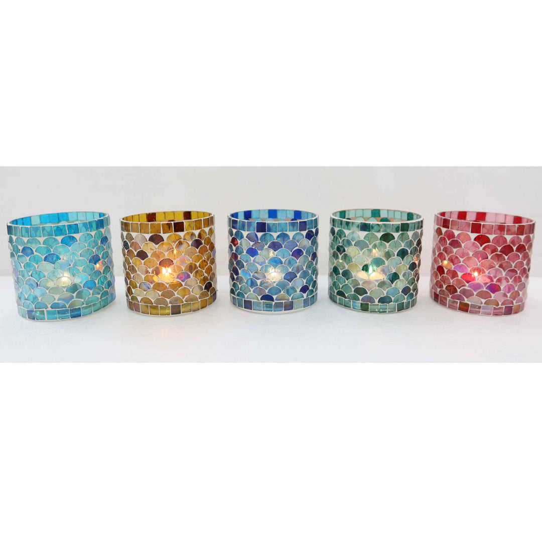 Juego de 5 faroles orientales con mosaico Atenas M