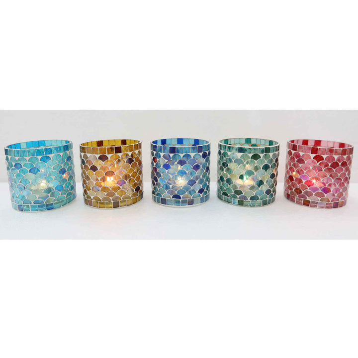 Juego de 5 faroles orientales con mosaico Atenas M