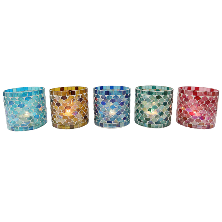 Juego de 5 faroles orientales con mosaico Atenas M