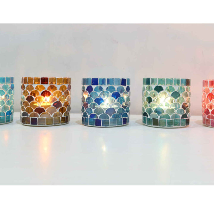 Juego de 5 faroles orientales con mosaico Atenas S
