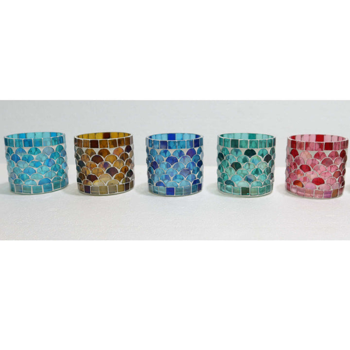 Juego de 5 faroles orientales con mosaico Atenas S