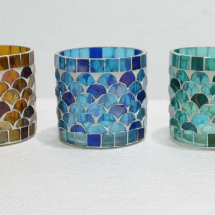 Juego de 5 faroles orientales con mosaico Atenas S