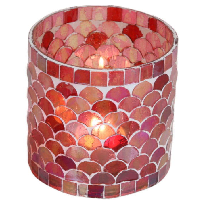 Portavelas mosaico oriental Atenas rojo