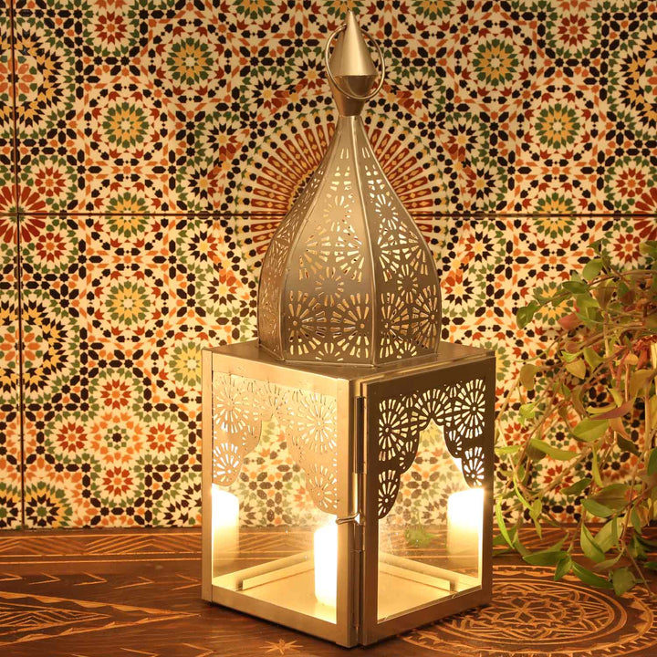 Portavelas oriental Modena plateado M