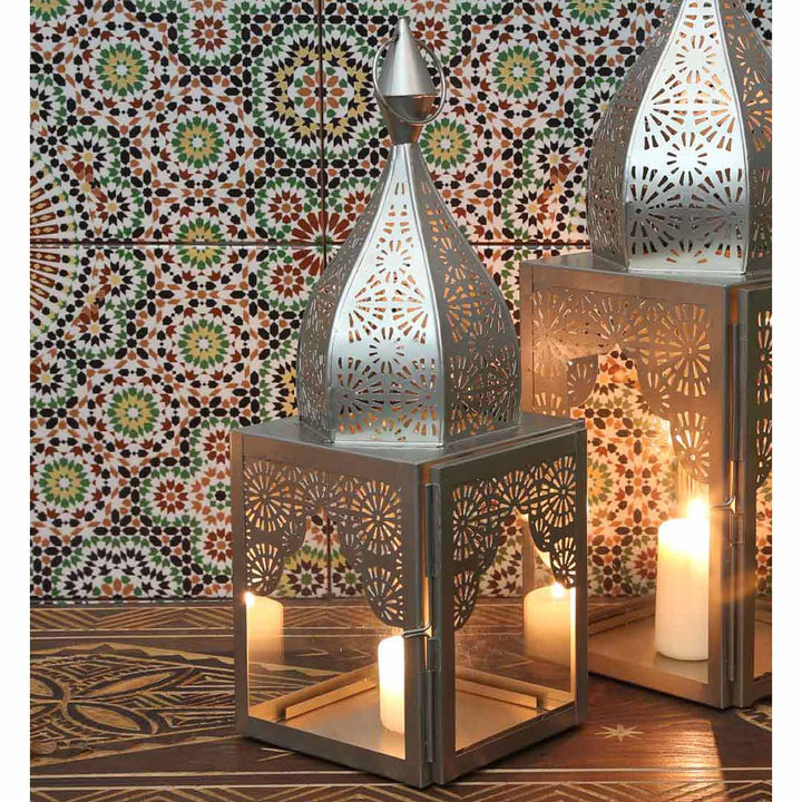 Portavelas oriental Modena plateado M