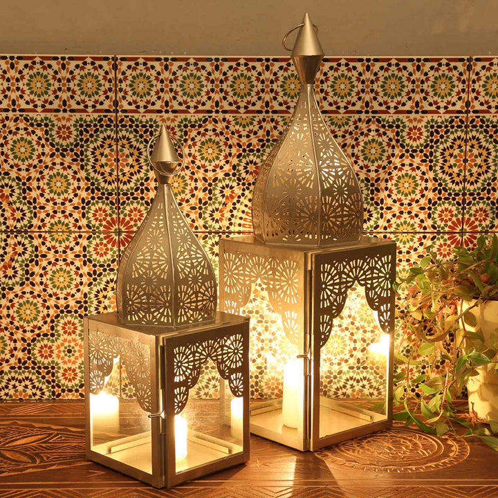 Portavelas oriental Modena plateado L&M
