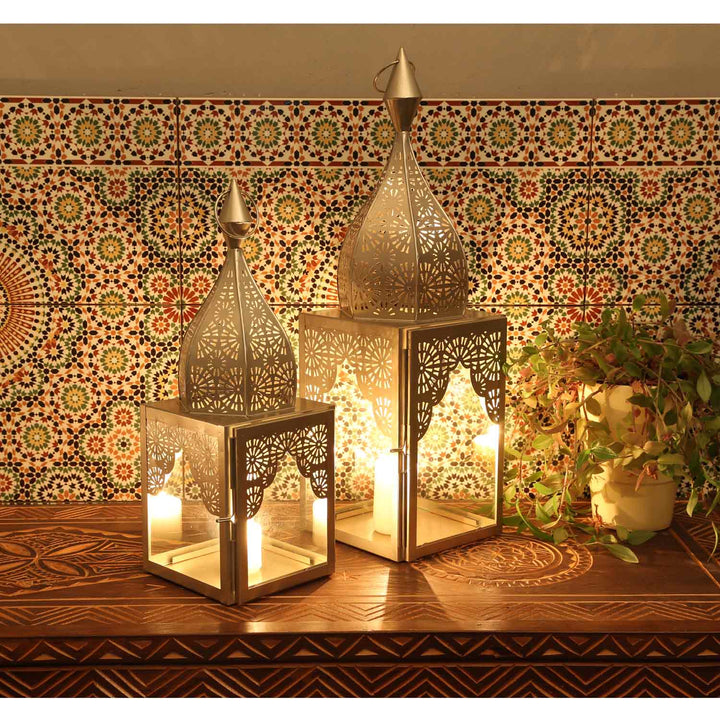 Portavelas oriental Modena plateado L&M