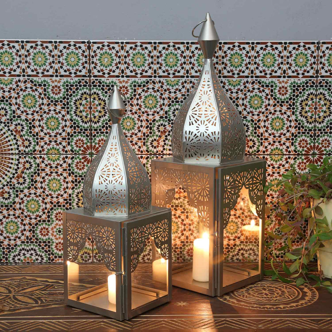 Portavelas oriental Modena plateado L&M