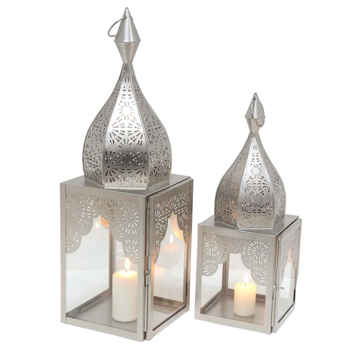 Portavelas oriental Modena plateado L&M