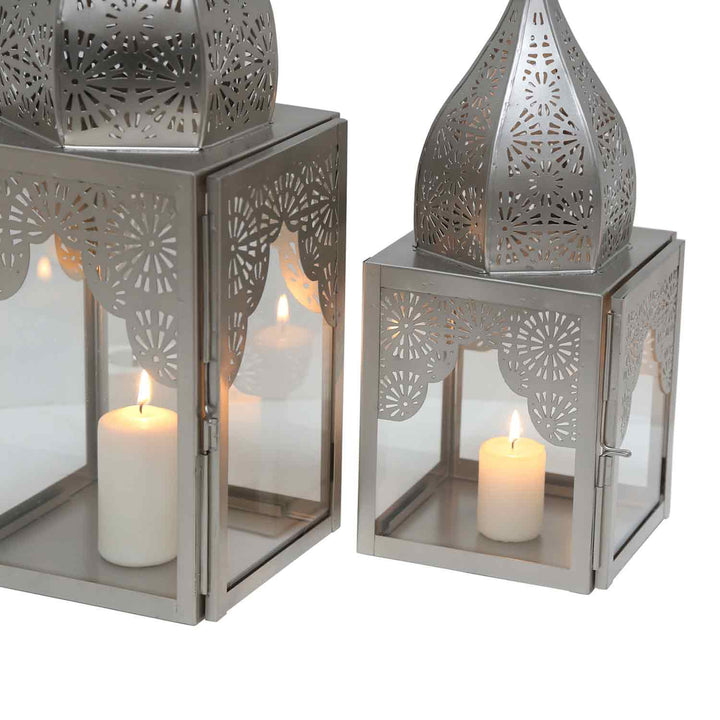 Portavelas oriental Modena plateado L&M