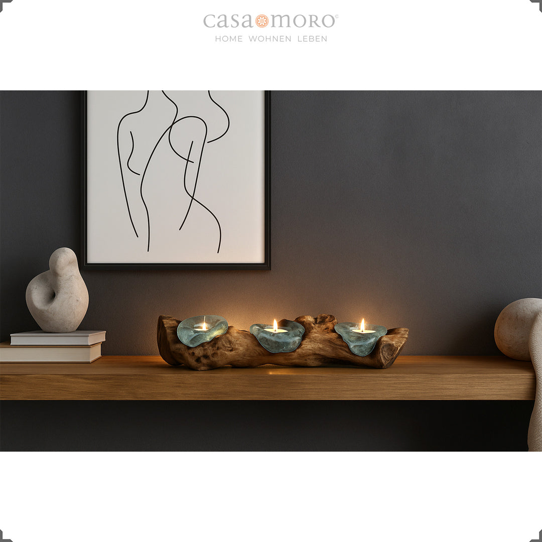 Portavelas para 3 velas - Decoración de mesa