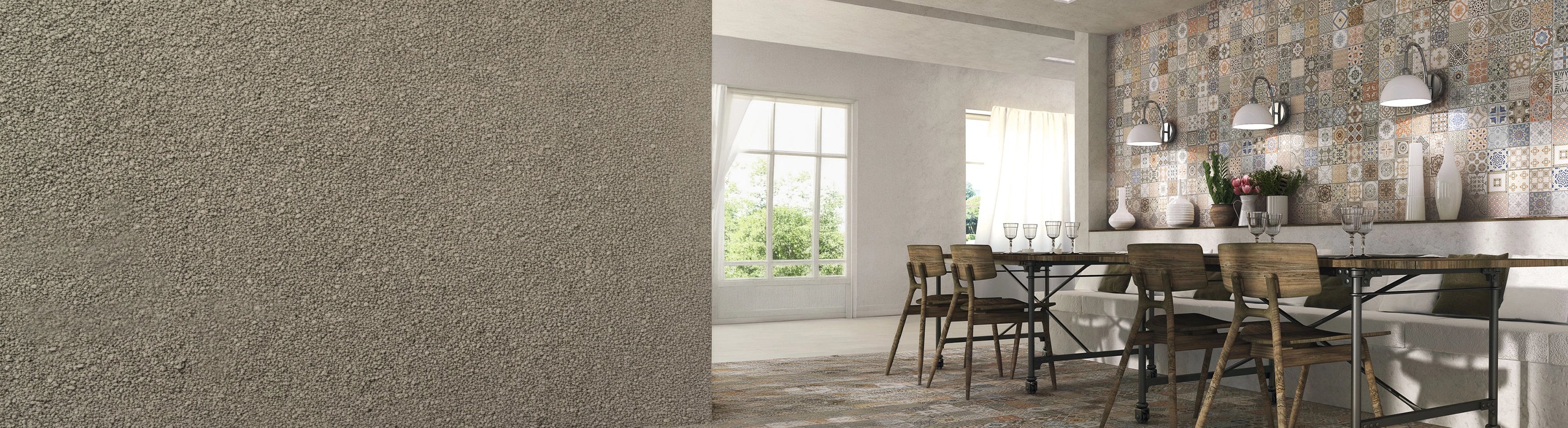 Azulejos de pared – Azulejos con motivos de mosaico en el comedor: azulejos de cerámica mediterránea para la cocina, el baño y un diseño interior elegante
